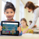 Retail Website Design image of girl with tablet and WittFitt logo
