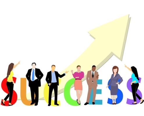 marketing strategy - "success" illustration with various business persons