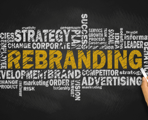 Rebranding- word collage on rebranding