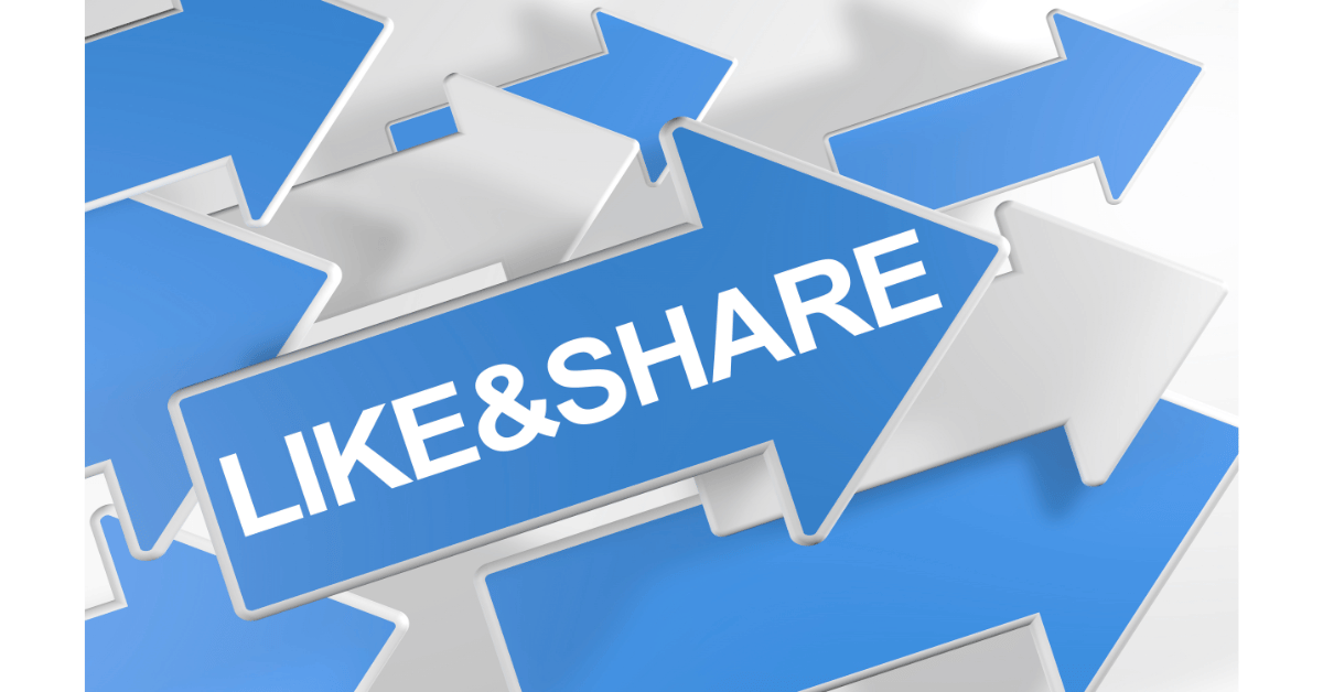 cross promoting like and share