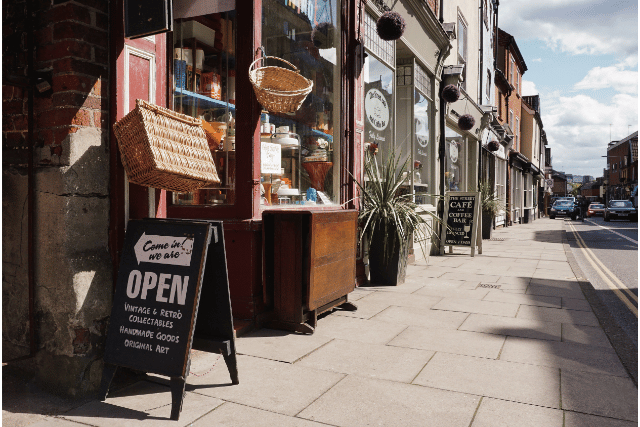 brick and mortar street shopping 