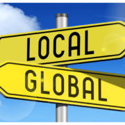 Local and global Marketing- Street Sign- Local and Global