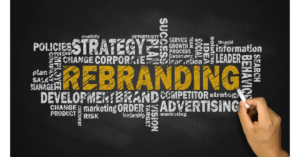 Social media Rebranding word Collage