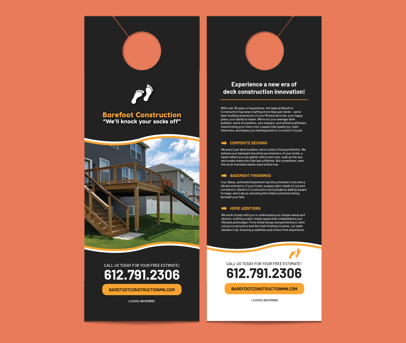 Barefoot Construction Branded Marketing Materials
