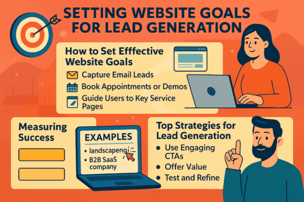 Website Goals for Lead Generation Illustration image of goal setting
