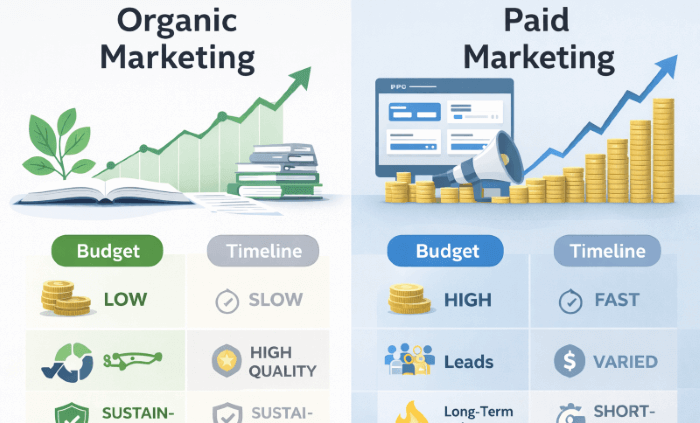 organic vs paid ads ROI
